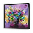 thumbnail image 1 of Designart Bright Bouquet Of Spring Flowers On Purple Background FLOAT FRAME WALL ART, 1 of 4