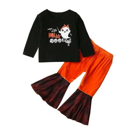 

OAUP 2PCS Toddler Girls Outfit Sets Long Sleeve Cartoon Letter Print Tops Pants Outfits Clothes Set Winter Casual Trendy Outfit 12M-5Y