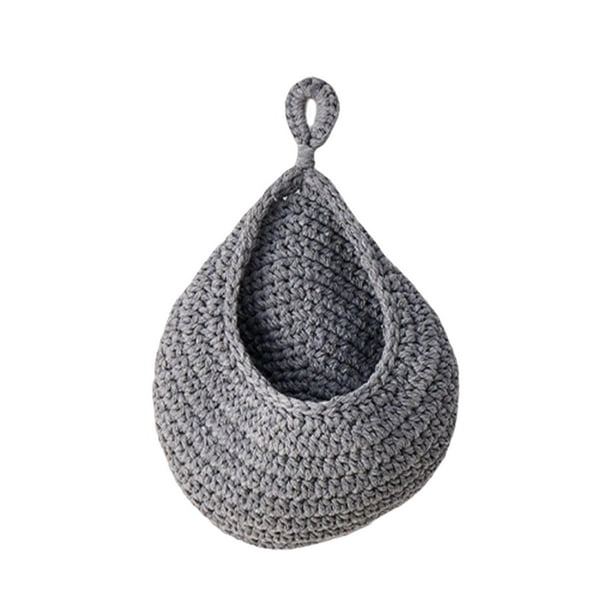 Cesta de frutas colgante de pared con forma de gota, macetero de pared tejido, decoración de pared bohemia para cocina, restaurante, habitación del 25 cm x 31 cm