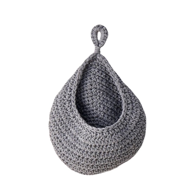 Cesta colgante de pared con forma de gota, decoración de pared estilo bohemio, maceta colgante, jardinera de pared tejida, cesta de frutas para bar, 25 cm x 31 cm