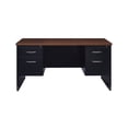 thumbnail image 2 of Hirsh 30D x 60W Double Pedestal Metal Desk Arch Pull Handles Black/Walnut, 2 of 5