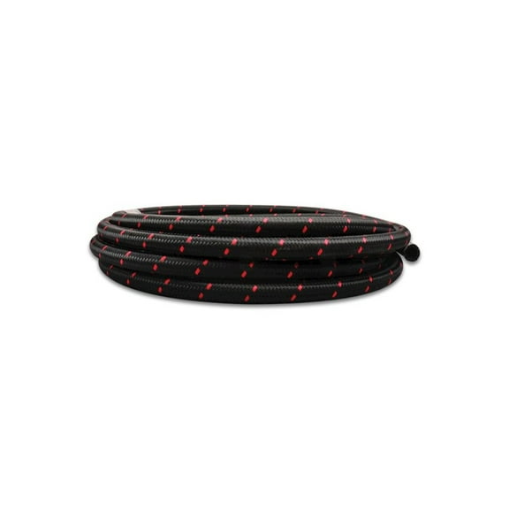 Vibrant Performance 11988R VIB11988R 5FT ROLL OF BLACK RED NYLON BRAIDED FLEX HOSE; AN SIZE: -8, HOSE ID 0.44IN