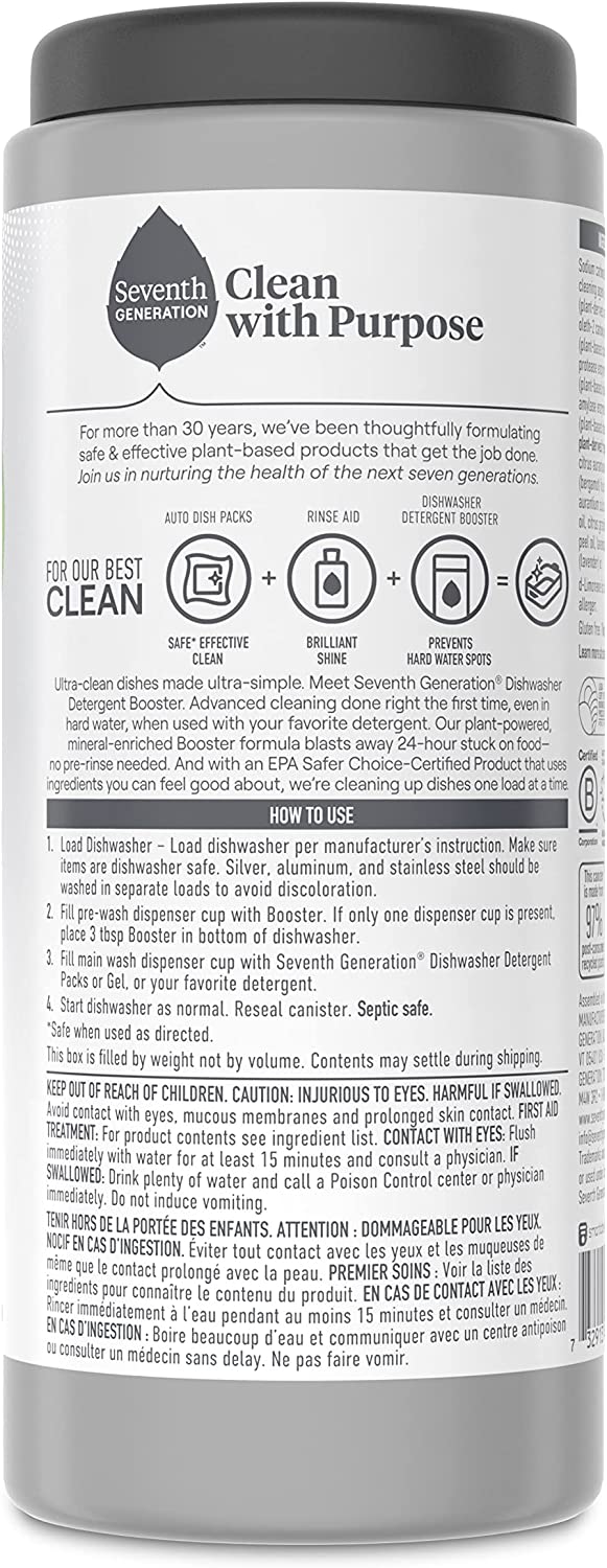 Power+ Dishwasher Detergent Booster Powder Fresh Citrus scent Dish Cleaner 27 oz, Pack of 2
