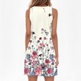 thumbnail image 7 of UDAUDU Casual Summer Dresses for Women 2026 V-Neck Sundresses Sleeveless Loose Sleep Dress Beach Tank Dress Vacation Floral Dresses Beige M, 7 of 7