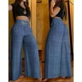 thumbnail image 1 of Pantalones de cintura alta y pierna ancha de color sólido, pantalones acampanados de metal sueltos y adelgazantes, europeos y americanos pueden agregar color, 1 of 2