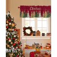 thumbnail image 6 of Christmas Tree Valance for Windows Pine Tree Curtains Valances Golden Snowflake Valance Window Treatments Red Short Curtains for Kitchen Living Room Bedroom Bathroom Xmas Holiday Decor 54x18 Inch, 6 of 8