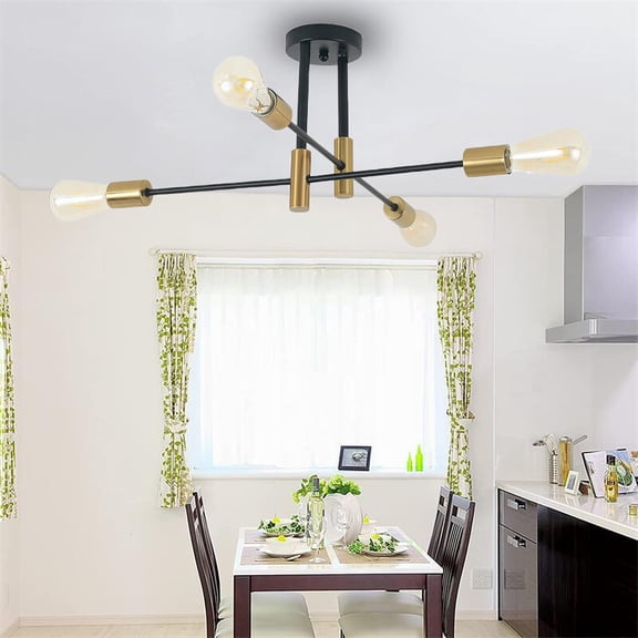 Farmhouse Chandelier, Pendant Lighting Fixtures, Pendant Light for Kitchen Island Dining Room, 110V, Light Source: 4* E26 Bulb(Not Included)