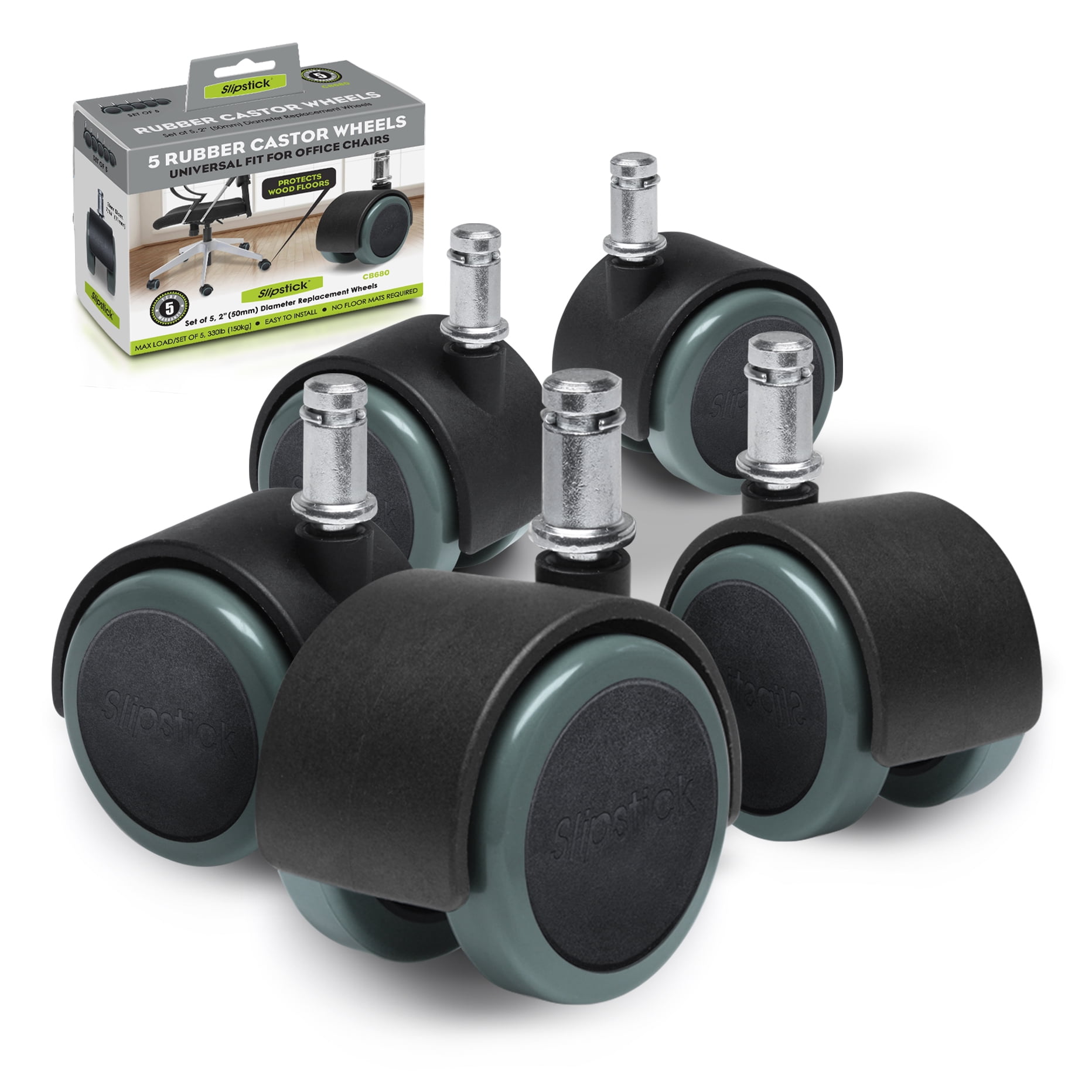 4 x Twin Wheel Castor Set PLATE FIX 50mm Speaker/Stand/Rollers/Screw On Caster 