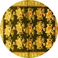 thumbnail image 1 of Ahgly Company Machine Washable Indoor Round Persian Yellow Traditional Area Rugs, 7' Round, 1 of 4