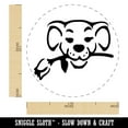 thumbnail image 2 of Romantic Dog with Rose in Mouth Self-Inking Rubber Stamp Ink Stamper - Orange Ink - Medium 1 Inch, 2 of 7