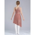 thumbnail image 6 of Hansber Kids Girls Sleeveless Lyrical Dance Dress Rhinestones Flower Asymmetrical Skirt Leotard Ballet Dancewear Dusty Pink 12, 6 of 6