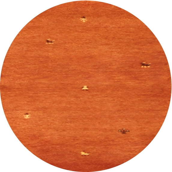 Ahgly Company Machine Washable Indoor Round Contemporary Orange Red Area Rugs, 4' Round