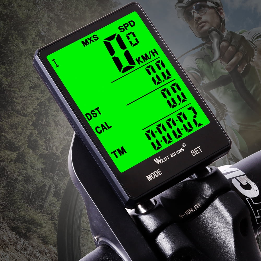 WEST BIKING 2.8 Large Screen Bicycle Odometer Rainproof Bike Speedometer Cycling Stopwatch