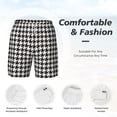 thumbnail image 5 of Lsque Mens Swim Trunks Houndstooth Black And White Pattern - Bathing Suit Compression Liner - Beach Swim Shorts Swimwear - (S-3XL) - Stretch Quick Dry -Medium, 5 of 9