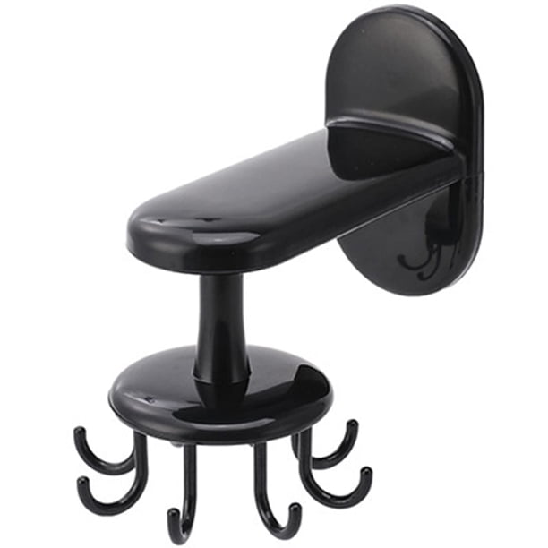 Gancho de pared Gancho de pared Impermeable Fácil acceso Giratorio de 360 grados Montado en la pared 8 garras Almacenamiento ABS Sin perforación Gancho para utensilios