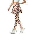 thumbnail image 2 of COEQINE Women High Waist Yoga Skirted Legging Elastic Comfy Fit Tennis Skirts with Leggings Dark Brown Leopard Pattern Golf Pickleball Skort Pants with Pockets, XS, 2 of 7