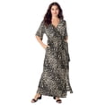 thumbnail image 2 of Roaman's Women's Plus Size Flutter Sleeve Wrap Maxi Dress, 2 of 5