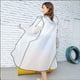 thumbnail image 4 of Yuarrent Chubasquero largo para acampar, Poncho con capucha, impermeable a prueba de viento, ropa impermeable para adultos, cubierta de lluvia Paraguas de lluvia Blanco XL, 4 of 6