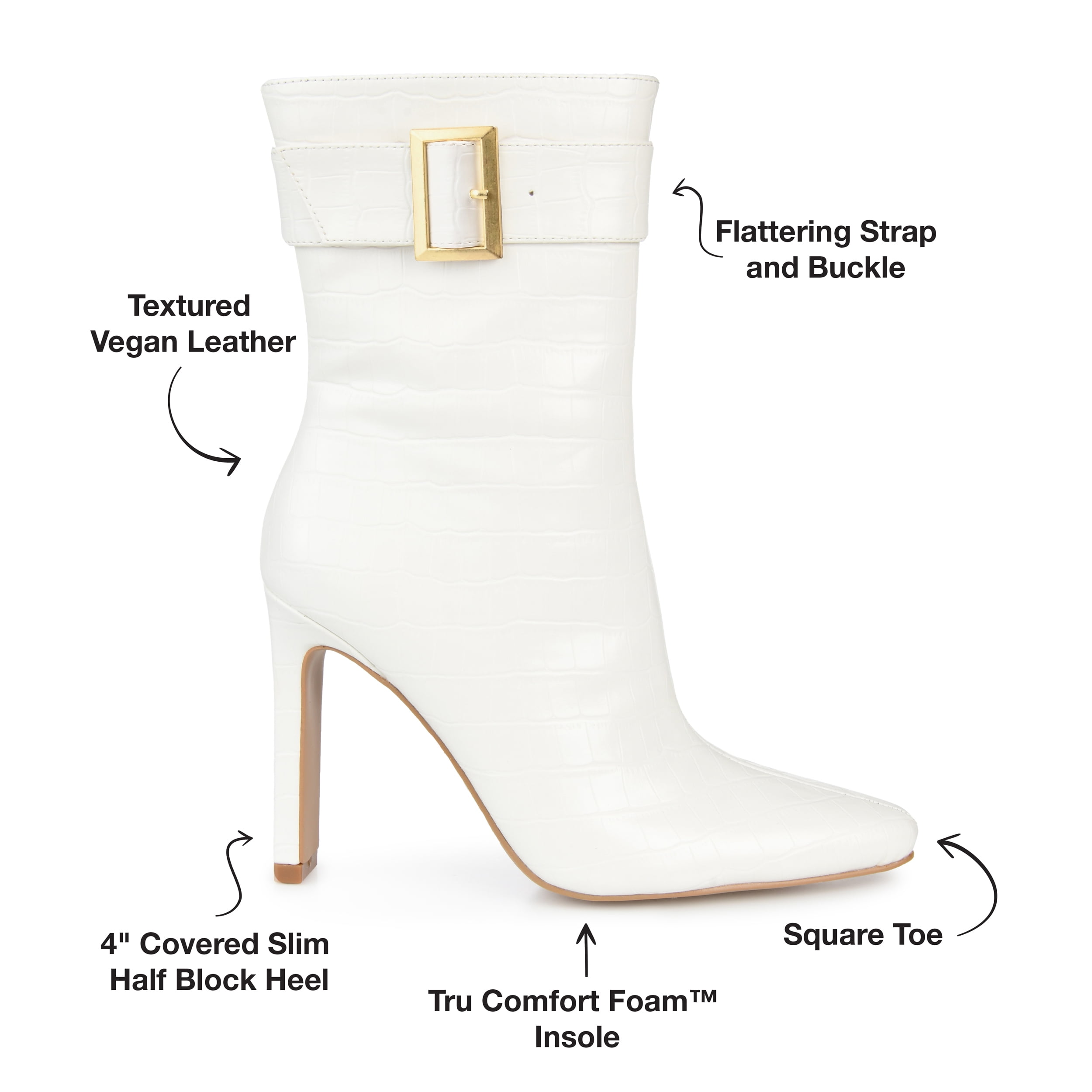 Journee Womens Elanie Inside Zip Block Heel Booties