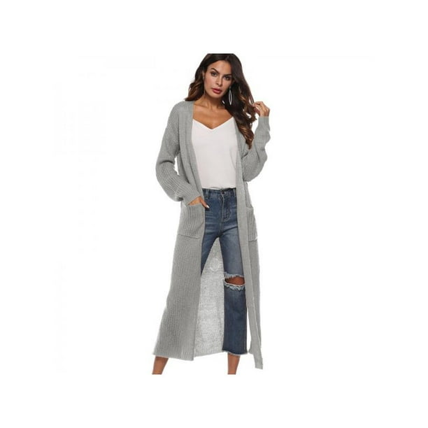 long sleeve chiffon maxi cardigan