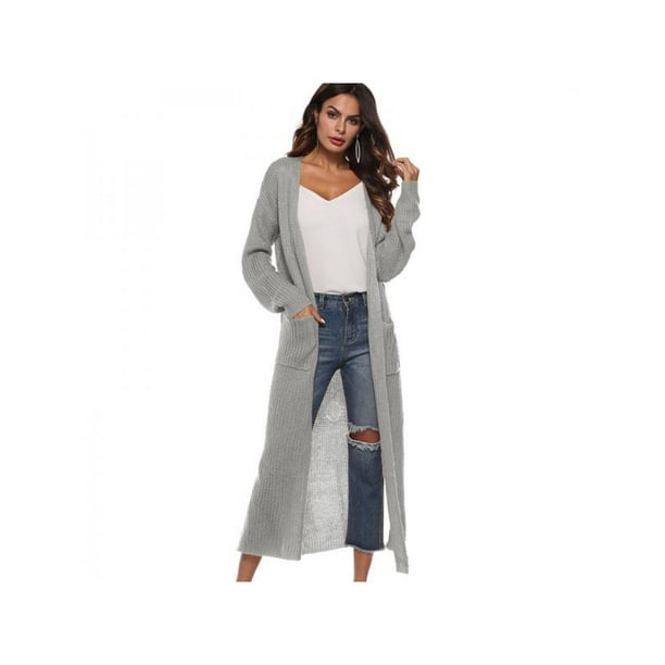 BODYJONES - Women's Full Length Maxi Cardigan Duster Long Sleeve Open ...