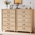 thumbnail image 6 of 5 Drawer Dresser, Wood Chest of Drawers for Bedroom, Vintage Storage Cabinet Dresser Unit with Antique Bronze Handles for Living Room, Closet,Hallway, 6 of 7