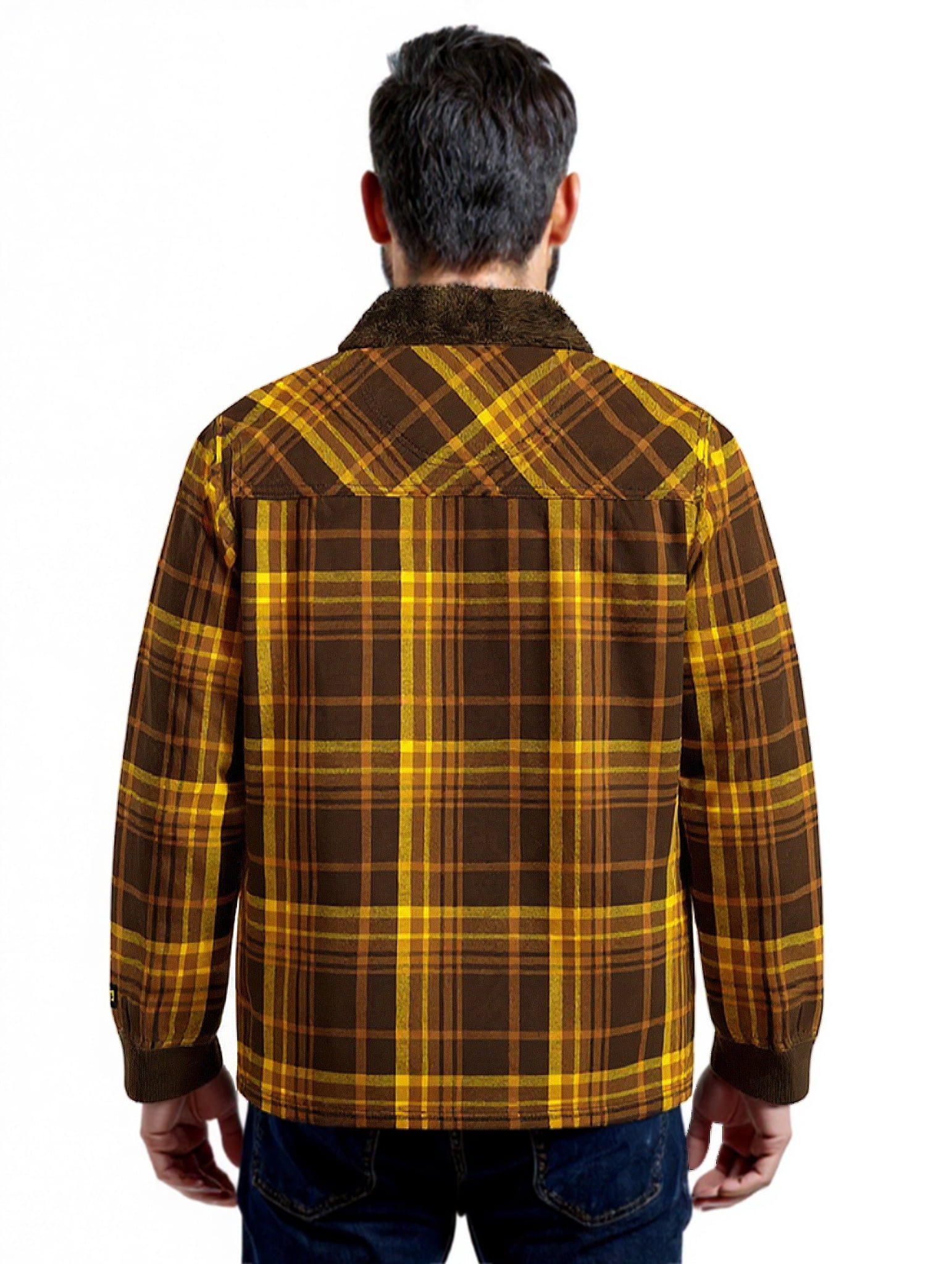 John Deere Men's Flannel Sherpa Bonded Full Zip Jacket, Sizes S