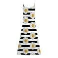 thumbnail image 5 of Lenago Robe Sans Manches Grande Taille pour Femmes Mode à Bretelles Taille Mi-Haute Col en V Sans Manches à Rayures Imprimées Ajustée Plage Longue Robe Été Robes de Plage en Liquidation, 5 of 5