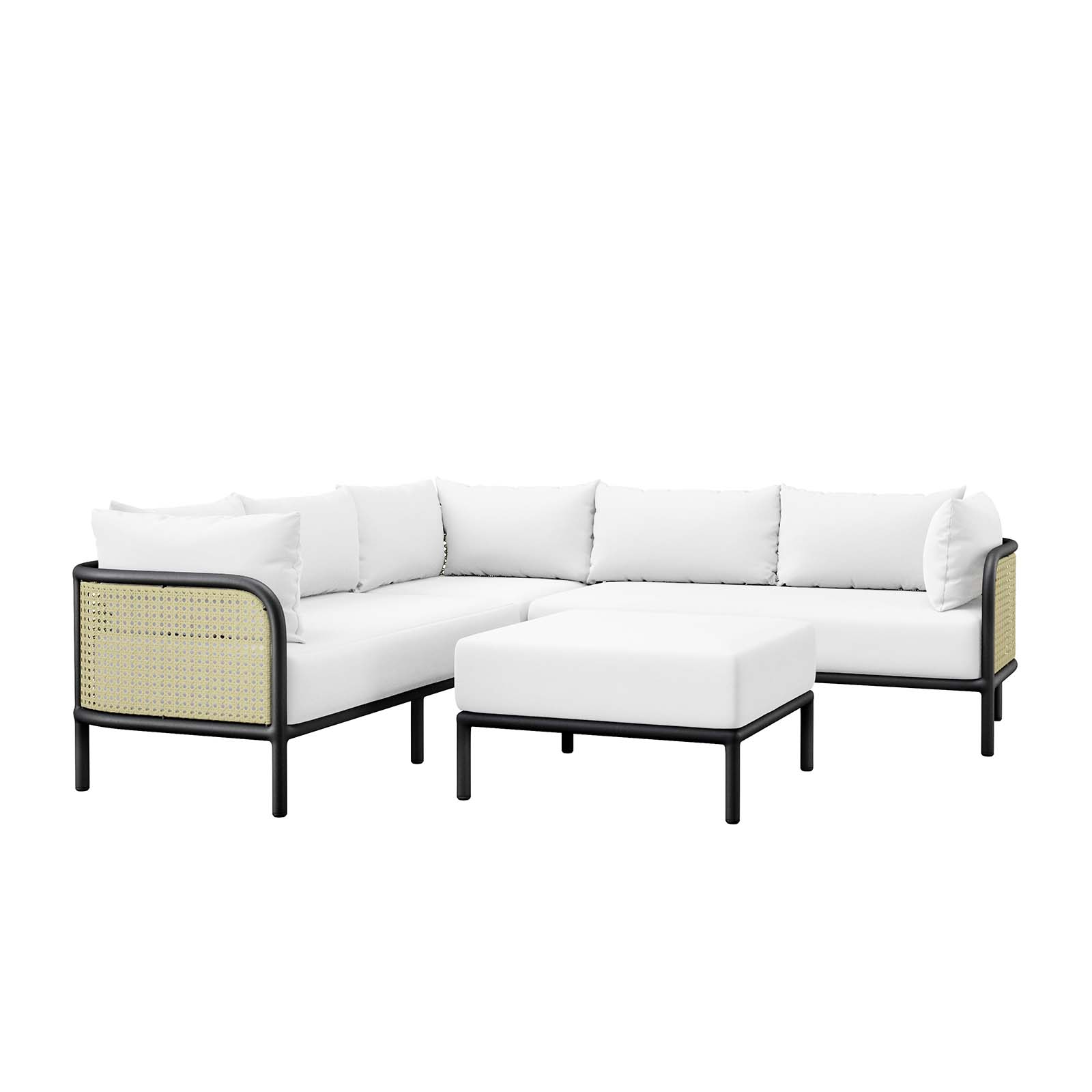 Modway Hanalei Outdoor Patio 4Piece Sectional in Ivory White