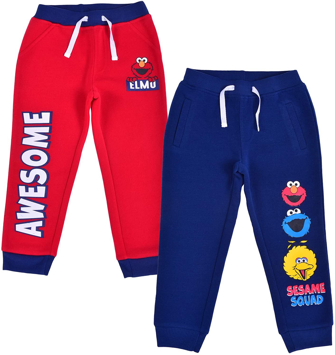 Sesame Street Boys 2-Piece Drawstring Athletic Jogger Pants Set