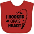thumbnail image 3 of Inktastic I Hooked Opa's Heart with Fishing Rod Boys or Girls Baby Bib, 3 of 4