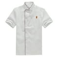 thumbnail image 2 of Unisex Summer Short-sleeved Chef Uniform Basical Chef Tops Catering Shirt for Bakery Hotel Restaurant - Size XL (White), 2 of 7