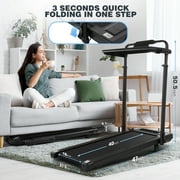 Simpfree Walking Pad with 6% Incline,3 in 1 Under Desk Treadmill with Height-Adjustable Desk 300lbs Capacity,Foldable Treadmill with Adjustable Handle,Touch Screen Remote Control,2s Folding,0.5-7.5mp