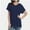 Navy Blue, variant on Women's Tshirts Casual V Neck Short Sleeve Loose Summer Tunic Tops