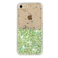 thumbnail image 2 of Luminous Case for iPhone 7 / iPhone 8 / iPhone SE 2022 & 2020, Glow in the Dark Fluorescent Glitter Case for Women Girls, Bling Sparkle Lightweight Slim Shockproof Protective Phone Cover, Green, 2 of 6