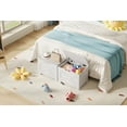 thumbnail image 3 of 23.6 Inch Storage Bench, Wooden Toy Chest with Safety Hinge, Multi Functional Entryway and Living Room Storage, Easy Assembly, Frosted White Washed Gray Retro Color, 3 of 9