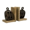 Antique Styled Fancy Mason Wood Pulley Bookends