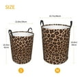 thumbnail image 5 of PAYOHTO Foldable Laundry Room Hamper Bucket Waterproof Bathroom Basket for College Student Living Room Storage Pillows Blankets Brown Leopard, 5 of 8