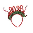 thumbnail image 1 of TISHITA Bandeau de Noël Classique pour Anniversaires Costume de Nouvel An Rouge, 1 of 7