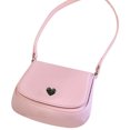 thumbnail image 4 of Diseño liviano y elegante para mujeres, bolso de hombro de cuero PU rosa elegante de tamaño único, 4 of 8