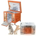 thumbnail image 6 of 24'' Heated Small Rabbit Hutch for Winter, Cat House Outdoor Indoor with Warm Liner, Waterproof Structure, Suitable for Cats, Rabbits, Small Pets (Orange), 6 of 11