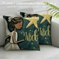 thumbnail image 3 of Nawypu  Merry Christmas Black Girl Angel Decorative Throw Pillow Covers  Religious Xmas African American Holly Jolly Porch Outdoor Home Decor, Noel Joy Winter Holiday Couch Cushion Case, 3 of 5