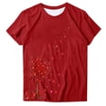 thumbnail image 3 of Camiseta de Manga Corta de Cuello Redondo Impresa para las Mujeres Día de San Valentín, Mezcla Ligera de Poliéster para Primavera Verano Otoño, 3 of 7