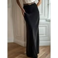 thumbnail image 6 of Women'S Satin High Waisted Maxi Skirts Hidden Zip A Line Long Skirt, 6 of 8