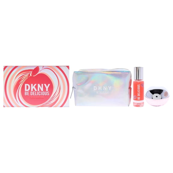 Donna Karan DKNY Be Delicious Fresh Blossom , 3 Pc Gift Set 3.4oz EDP Spray, 4.2oz Fragrance Mist, Pouch