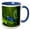 Blue/White, variant on 3drose, South America, Suriname. Blue Dart Frog on Leaf., 11oz Mug