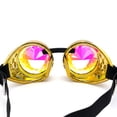 thumbnail image 2 of LELINTA Fation Rainbow Steampunk Goggles Rivet Laser Kaleidoscope Glasses Role Playing Round Glass Crystal Lens Silver Black Pink, 2 of 3