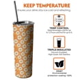 thumbnail image 6 of 20oz Orange Daisy Flower Smiley Faces Pattern Skinny Tumblers Stainless Steel Tumbler with Lid and Straw,Vacuum Insulated Double Wall Travel Tumbler Cups with Cleaning Brush for Coffee,Tea, 6 of 6