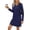 Dark Blue, variant on EASYBRA Womens Long Sleeve V Neck Tshirt Dress Knee Length Side Split Fall Casual Outfit 2026