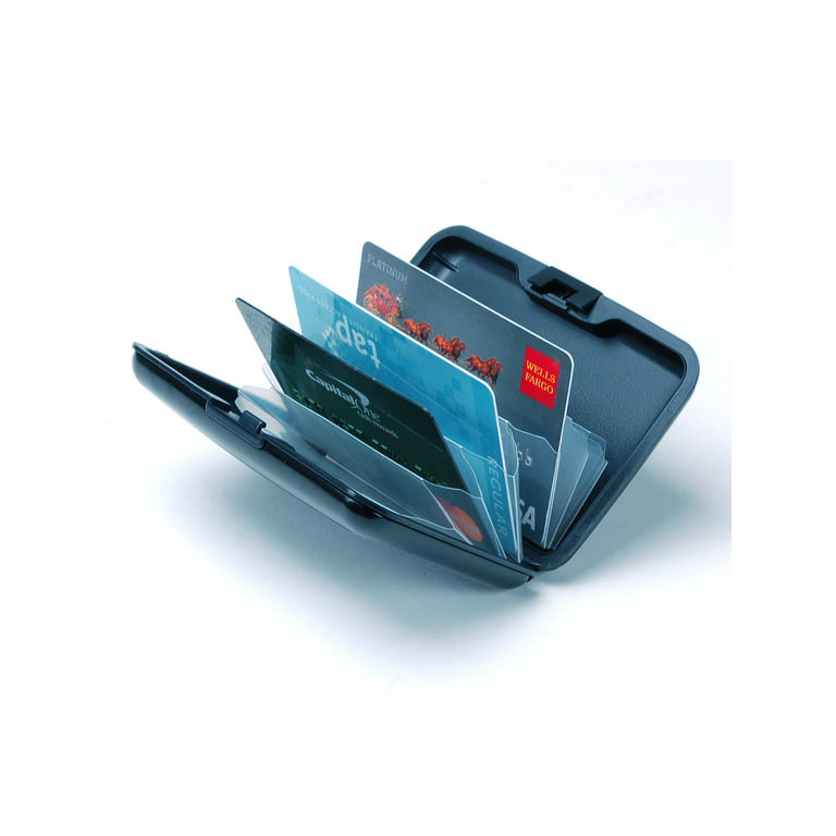 Walbest Waterproof 6 Slots RFID Blocking Credit Card Protector Aluminum ID Case  Hard Shell Business Card Holder Metal Wallet for Men or Women 